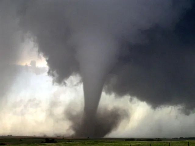 Tornado damage from a severe weather outbreak